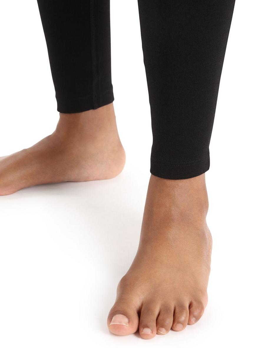 Black Icebreaker Merino 260 Tech Thermal Women's Leggings | AU 1553VRWD